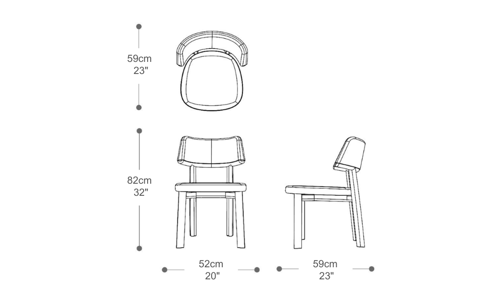 Image of the main dimensions of the product